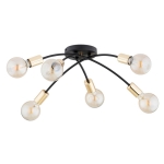 LAMPA SUFITOWA ALFA LENSI MAX CZARNA & ZŁOTA 6xE27 / 63229