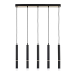 LAMPA WISZĄCA ALFA DERSO CZARNA & ZŁOTA 5xG9 / 63231