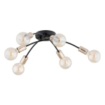 LAMPA SUFITOWA ALFA LENSI CZARNA & ZŁOTA 6xE27 / 63228