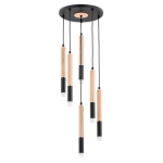 LAMPA WISZĄCA ALFA RODEO DREWNIANA 6xG9 / 63218