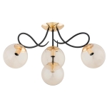 LAMPA SUFITOWA ALFA OXA ZŁOTA & CZARNA 4xE14 / 63214