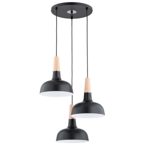 LAMPA WISZĄCA ALFA GOXA CZARNA 3xE27  / 62388