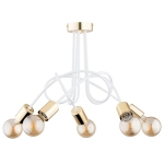 LAMPA SUFITOWA ALFA TANGO BIAŁO-ZŁOTA 5xE27 /  63211