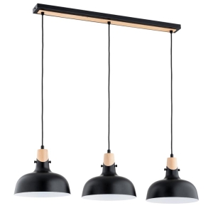 LAMPA WISZĄCA ALFA SOLO CZARNA 3xE27  / 62381