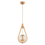 LAMPA WISZĄCA ALFA GOTA DREWNIANA 1xE27  / 61215