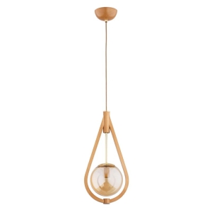 LAMPA WISZĄCA ALFA GOTA DREWNIANA 1xE27  / 61215