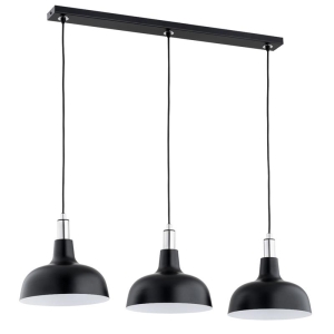LAMPA WISZĄCA ALFA ANADI CZARNA & CHROM 3xE27 / 62371