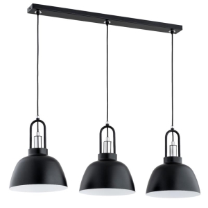LAMPA WISZĄCA ALFA MIRAVE CZARNA & CHROM 3xE27 / 62376