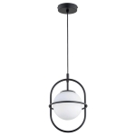 LAMPA WISZĄCA ALFA JUNO GLASS CZARNO-BIAŁA 1xE14  / 61284