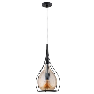 LAMPA WISZĄCA ALFA LOTUS DUO CZARNA 1xE27 / 61282
