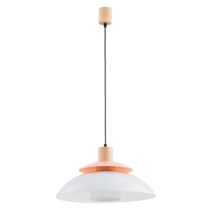 LAMPA WISZĄCA ALFA DEMINA DREWNIANA 1xE27 / 61264