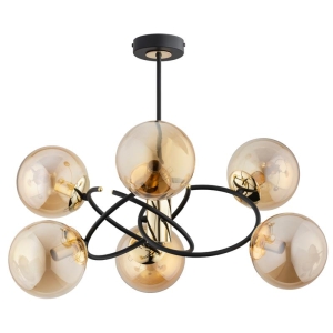 LAMPA SUFITOWA ALFA ORBITA MIX CZARNO-ZŁOTA 6xE14 / 63185
