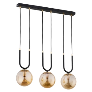 LAMPA WISZĄCA ALFA GEMMA MIX 150 CZARNO-ZŁOTA 3xE14 / 62359