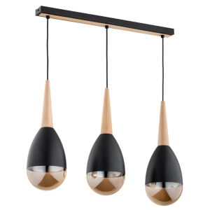 LAMPA WISZĄCA ALFA MASTER DREWNIANA 3xE14 / 62355