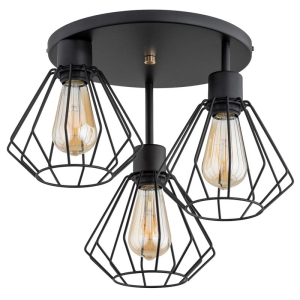 LAMPA SUFITOWA ALFA TUET MIX CZARNA 3xE27 / 62351