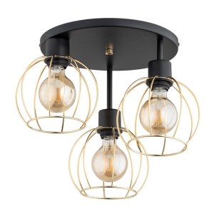 LAMPA SUFITOWA ALFA ORSO MIX CZARNO-ZŁOTA 3xE27 / 62350