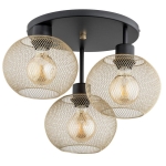 LAMPA SUFITOWA ALFA KERSO MIX CZARNO-ZŁOTA 3xE27 / 62348