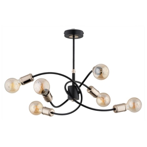 LAMPA SUFITOWA ALFA KARUZO MIX CZARNA 6xE27 / 63170