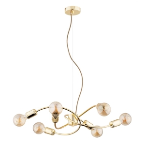 LAMPA WISZĄCA ALFA KARUZO ZŁOTA 6xE27 / 63163