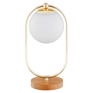 LAMPKA NOCNA OVAL DREWNIANA 1xE14 / 9438