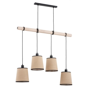 LAMPA WISZĄCA ALFA REJA DREWNIANA 4xE27 / 63160