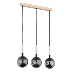 LAMPA WISZĄCA ALFA RANCZO DREWNIANA 3xE14 / 62319