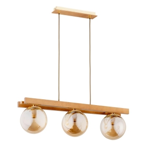 LAMPA WISZĄCA ALFA MEGI DREWNIANA 3xE14 / 62315