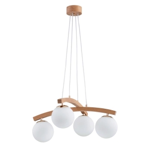 LAMPA WISZĄCA ALFA MIKSER DREWNIANA 4xE14 / 63154