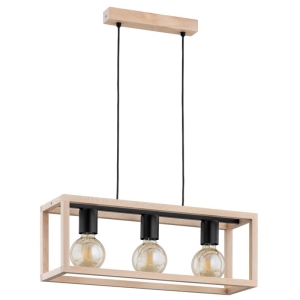 LAMPA WISZĄCA ALFA PAKO DREWNIANA 3xE27  / 62285