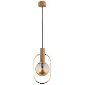 LAMPA WISZĄCA ALFA MUFI DREWNIANA 1xE14  / 61153