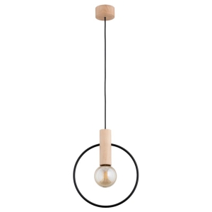LAMPA WISZĄCA ALFA LABO DREWNIANA 1xE27 / 61135