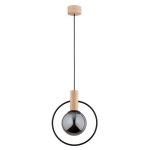 LAMPA WISZĄCA ALFA LABO GLASS DREWNIANA 1xE14  / 61136