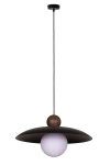Lampa wisząca MOSAIC WOOD czarny ozdoba drewniana ciemny brąz 41949
