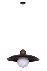 Lampa wisząca MOSAIC WOOD czarny ozdoba drewniana ciemny brąz 41949