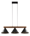 DECO 3 lampa wisząca czarna_ciemnobrązowe drewno sosnowe 41634