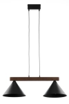 DECO 2 lampa wisząca czarna_ciemnobrązowe drewno sosnowe 41814