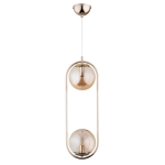 LAMPA WISZĄCA ALFA OVAL DUAL ZŁOTA 2xE14 / 62250