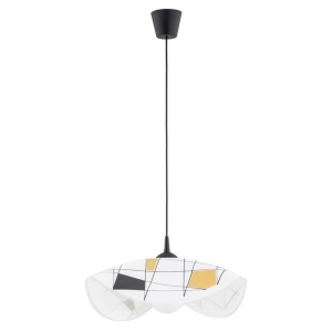 LAMPA WISZĄCA ALFA FREZJA CZARNO-BIAŁA 1xE27 / 60986