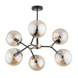 LAMPA SUFITOWA ALFA FOTON MIX CZARNO-ZŁOTA 6xE14 /  63121