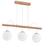 LAMPA WISZĄCA ALFA DINAR DREWNIANA 3xE14 / 62216