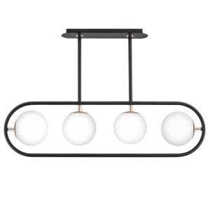 LAMPA SUFITOWA ALFA SARAN CZARNO-BIAŁA 4xE14 / 63111