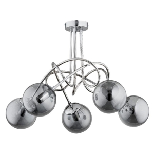 LAMPA SUFITOWA ALFA TANGO GLASS CHROM 5xE14 / 61095