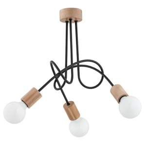 LAMPA SUFITOWA ALFA TANGO DREWNIANA 3xE27 / 27433