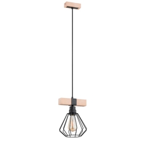 LAMPA WISZĄCA ALFA FIBIA DREWNIANA 1xE27 / 60612