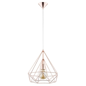 LAMPA WISZĄCA ALFA BASKET II MIEDZIANA 1xE27 / 60361