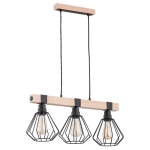 LAMPA WISZĄCA ALFA FIBIA DREWNIANA 3xE27 / 61034