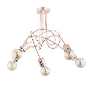 LAMPA SUFITOWA ALFA TANGO MIEDZIANA 5xE27 / 24325