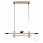 LAMPA WISZĄCA ALFA ARIVA FOSFORUS DREWNIANA & BIAŁA 3xE14 / 62671