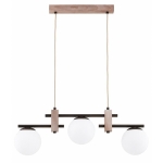 LAMPA WISZĄCA ALFA AKSAN FOSFORUS DREWNIANA & BIAŁA 3xE14 / 62669