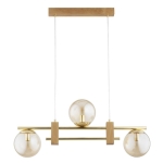 LAMPA WISZĄCA ALFA ARIVA DREWNIANA & ZŁOTA 3xE14 / 62670